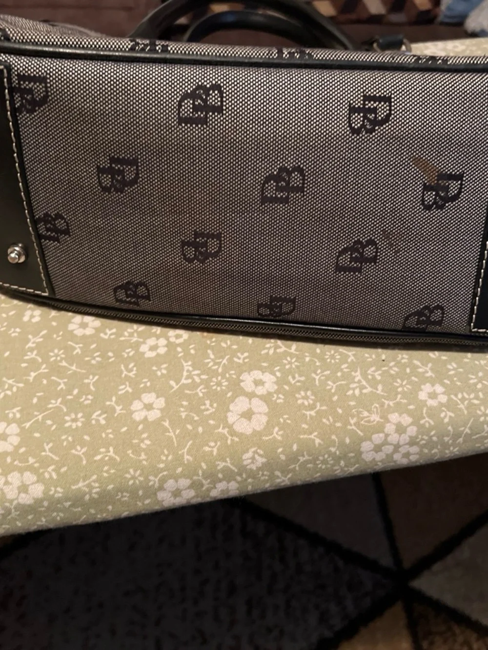 Dooney & Bourke Black and Gray Signature Satchel